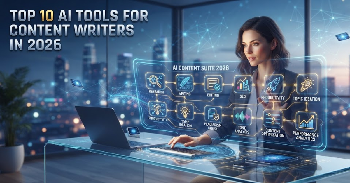Top 10 AI Tools for Content Writers in 2026